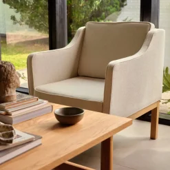 L46 MK155 lænestol, sort læder af Mogens Koch<FDB Møbler Sale