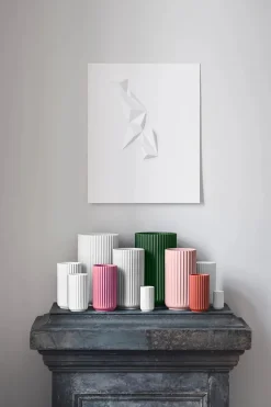 Lyngbyvasen i grøn glas fra<Lyngby Porcelæn Best