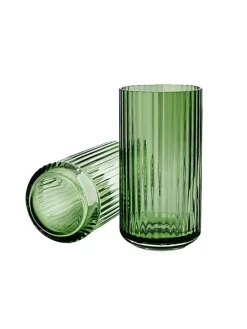 Lyngbyvasen i grøn glas fra<Lyngby Porcelæn Best