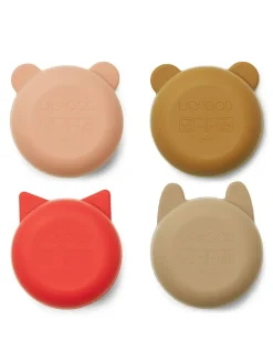 Malene silikoneskåle 4-pak, apple red/tuscany rose multi mix fra<Liewood Outlet