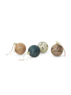 Marble Baubles, M, sæt á 4 stk. fra<Ferm Living Online