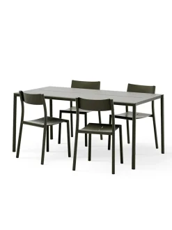 May sæt, 4 stole og bord 170x85 i light grey fra<New Works Clearance