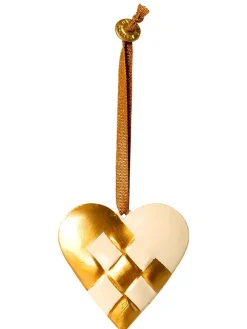 Metal ophæng, flettet hjerte, guld fra<Maileg Hot