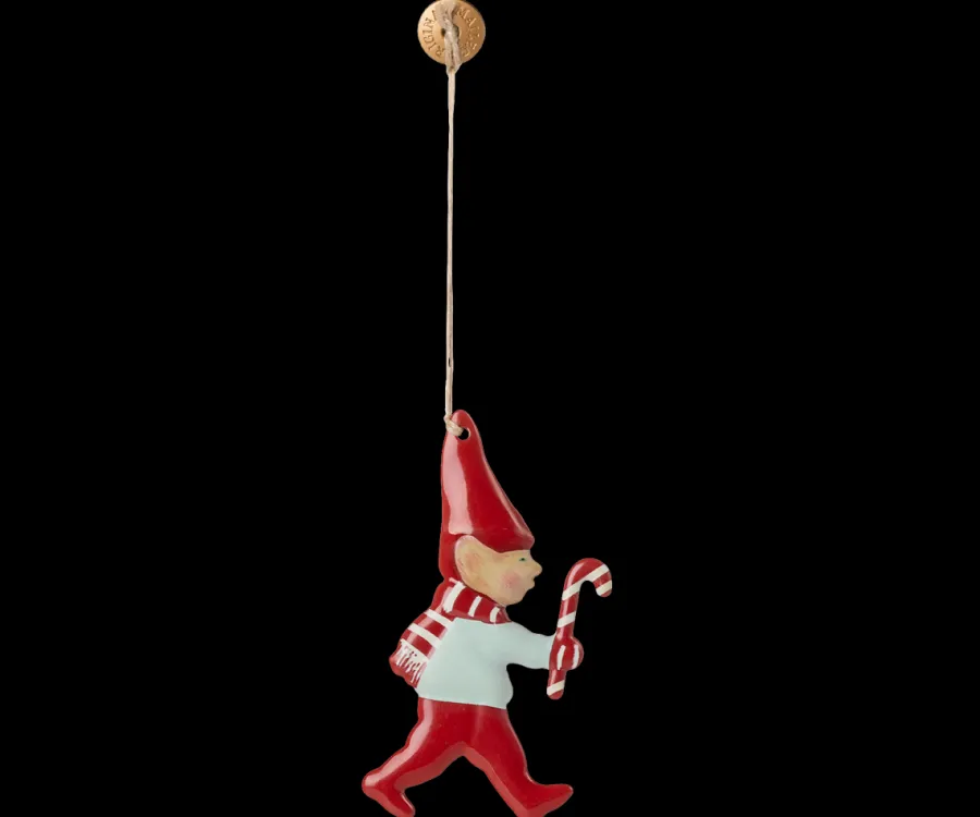 Metal ornament, Nisse med sukkerstok fra<Maileg Outlet