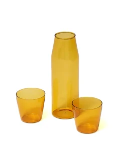 Milk, set of 1 carafe + 2 glasses, yellow fra<Nine New