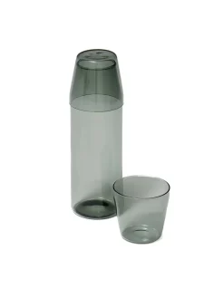 Milk, set of 1 carafe + 2 glasses, grey fra<Nine Clearance