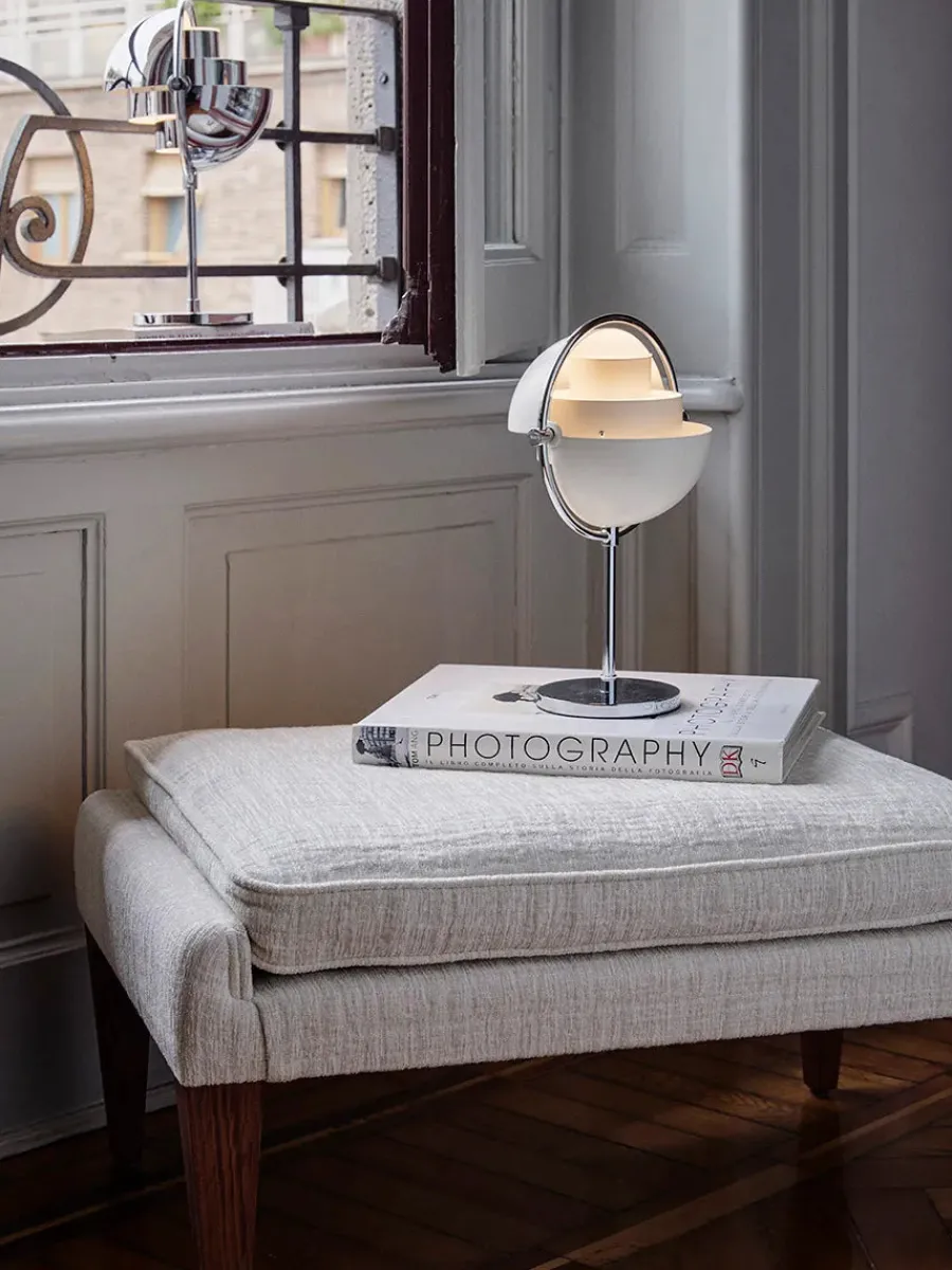 Multi-Lite Portable Bordlampe, krom/hvid fra<GUBI