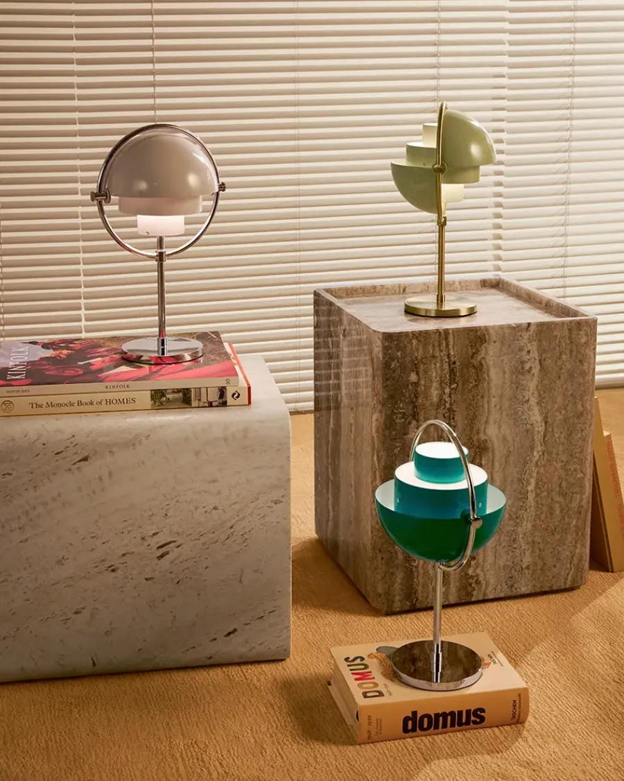 Multi-Lite Portable Bordlampe, krom/hvid fra<GUBI