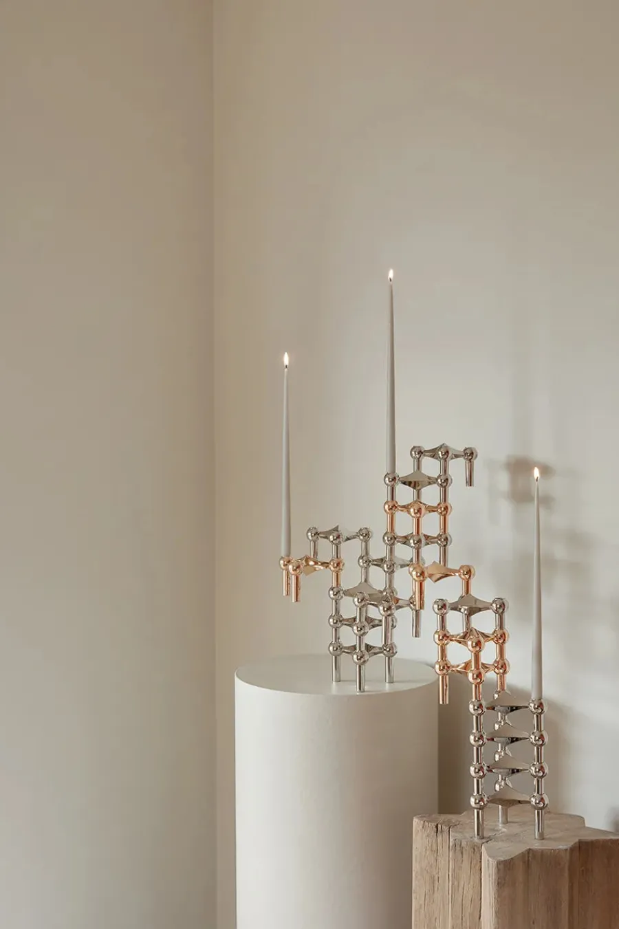 Nagel Lysestage, rosa guld fra<STOFF Nagel Discount