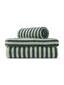Naram towel - Camel & Ultramarine blue fra<Bongusta Clearance