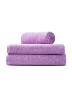 Naram towel - Lilac & Neon yellow fra<Bongusta Online