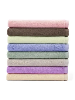 Naram towel - Lilac & Neon yellow fra<Bongusta Online