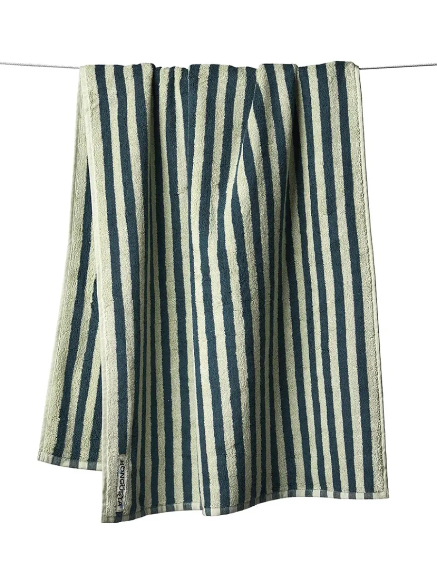 Naram towel - Sea foam & Deep teal fra<Bongusta New