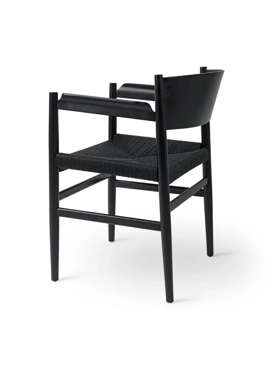 Nestor armstol, sort bøg med natur flet fra<Mater Hot