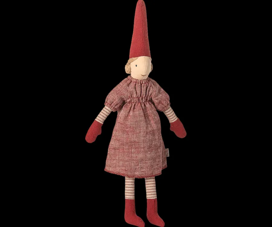 Nisse, str. 2 Nissepige med rød kjole fra 2025<Maileg Outlet