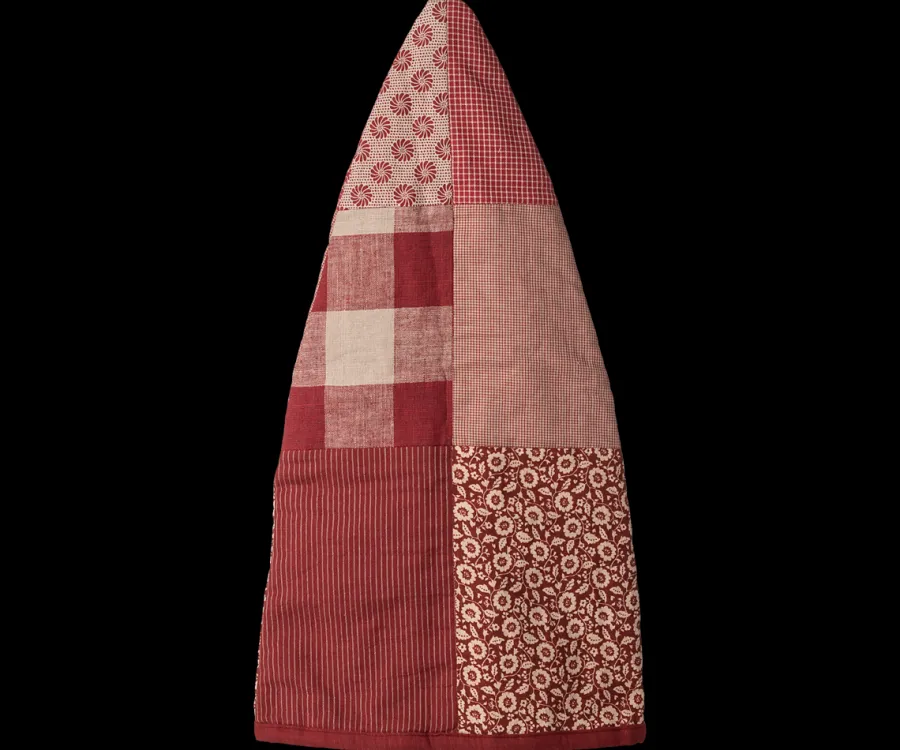 Nissehue, Onesize, rød patchwork fra<Maileg