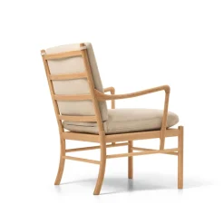 OW149 Colonial lænestol, eg olie, Terra-læder af Ole Wanscher<Carl Hansen & Søn Sale