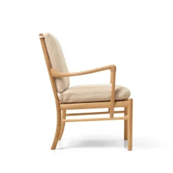 OW149 Colonial lænestol, eg olie, Terra-læder af Ole Wanscher<Carl Hansen & Søn Sale