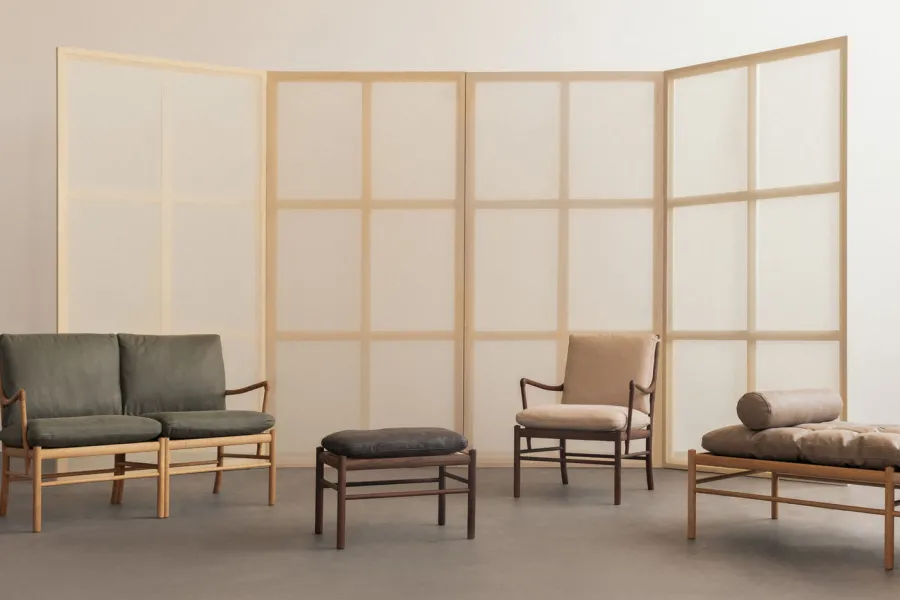 OW149-2 Colonial sofa valnød olie, Terra-læder af Ole Wanscher<Carl Hansen & Søn Hot