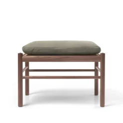 OW149F Fodskammel til Colonial lænestol, valnød olie, Terra-læder af Ole Wanscher<Carl Hansen & Søn Sale