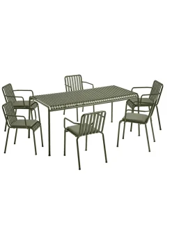 Palissade sæt, 6 armstole og bord i olive fra<HAY