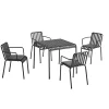 Palissade sæt, 4 armstole og bord i anthracite fra<HAY