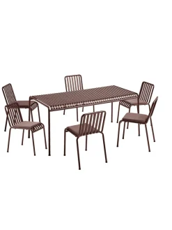 Palissade sæt, 6 stole og bord i iron red fra<HAY Online