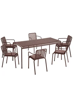 Palissade sæt, 6 stole og bord i anthracite fra<HAY