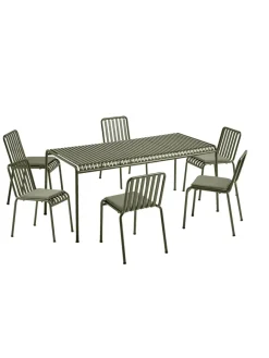 Palissade sæt, 6 stole og bord i sky grey fra<HAY New