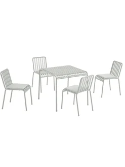 Palissade sæt, 4 stole og bord i sky grey fra<HAY Outlet