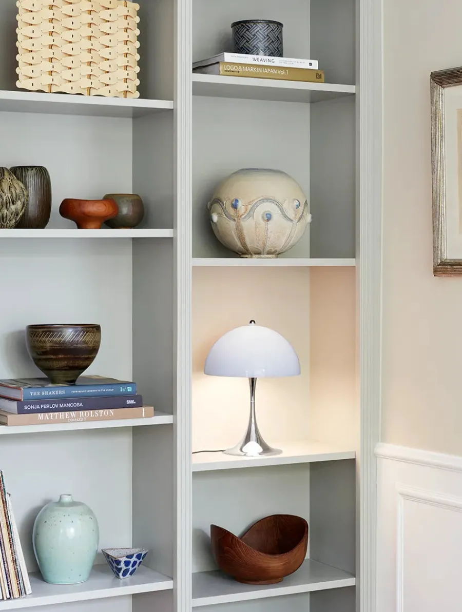 Panthella 250 bordlampe, krom af Verner Panton<Louis Poulsen