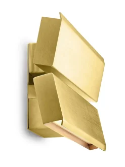 Papilio Double Væglampe, brushed brass fra<Anour Clearance