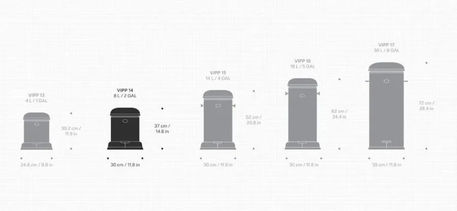 Pedalspand 14 - 8 L, hvid fra<Vipp Clearance