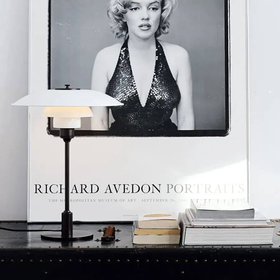 PH 3½-2½ Bordlampe, grøn af Poul Henningsen<Louis Poulsen