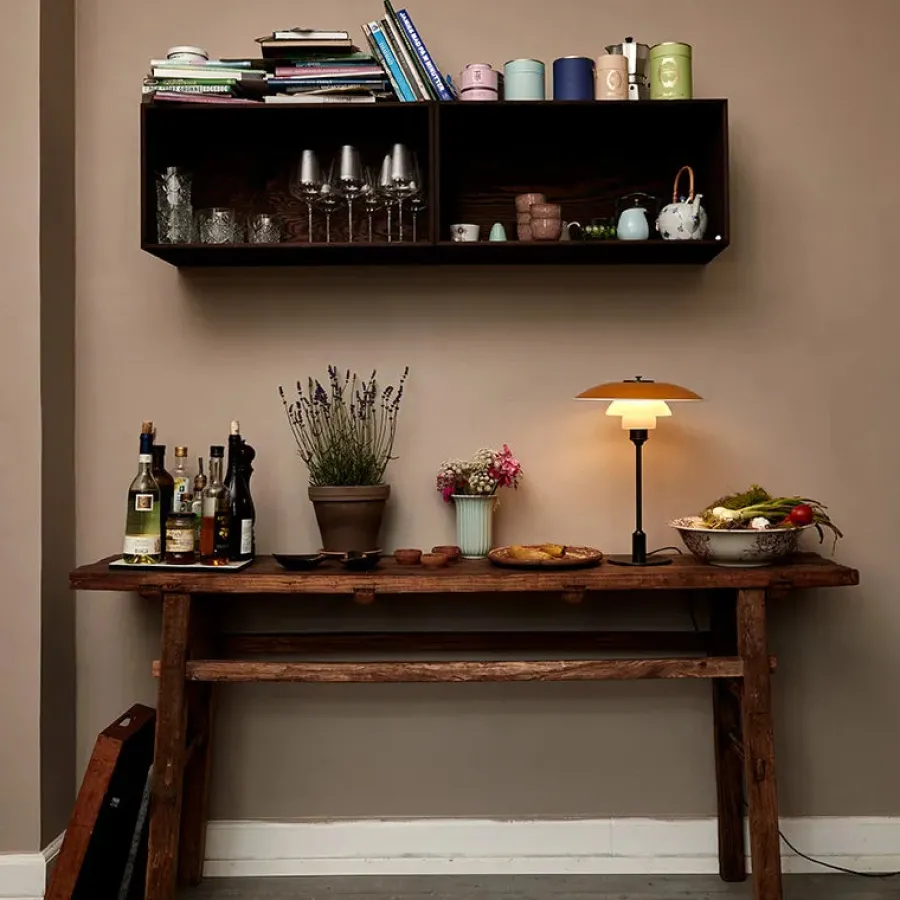 PH 3½-2½ Bordlampe, rød af Poul Henningsen<Louis Poulsen New