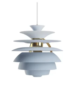 PH Snowball, dusty blue/brass af Poul Henningsen<Louis Poulsen