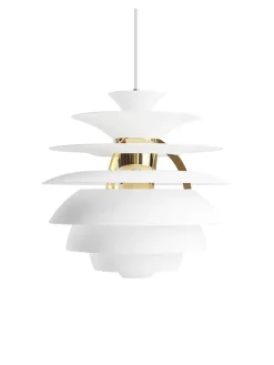 PH Snowball, soft white/brass af Poul Henningsen<Louis Poulsen Outlet