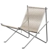 PK4 Loungestol i natur, stålstel af Poul Kjærholm<Fritz Hansen Best