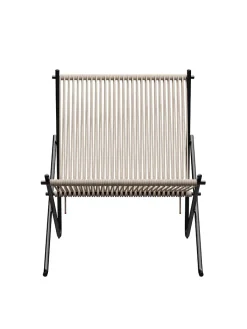 PK4 Loungestol i natur, stålstel af Poul Kjærholm<Fritz Hansen Best