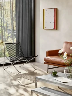 PK4 Loungestol i sort, stålstel af Poul Kjærholm<Fritz Hansen Hot