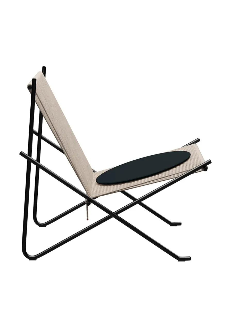 PK4 Loungestol i sort, stålstel af Poul Kjærholm<Fritz Hansen Hot