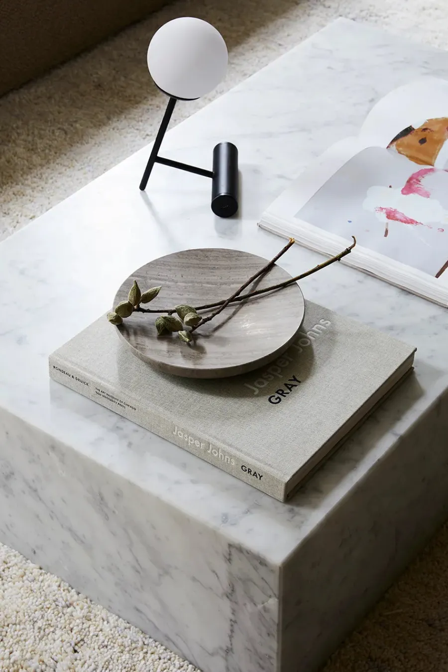 Plinth Low, grey galaxy marble fra<Audo Copenhagen Clearance