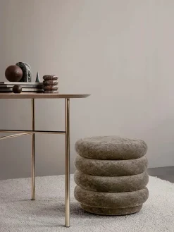 Pouf Round, faded velvet fra<Ferm Living Online