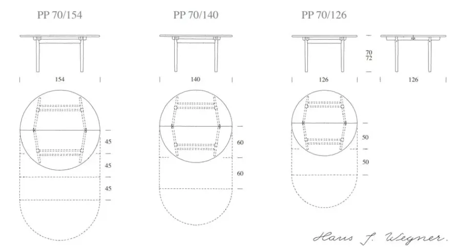 PP70/140 Spisebord af Hans J. Wegner<PP Møbler Outlet