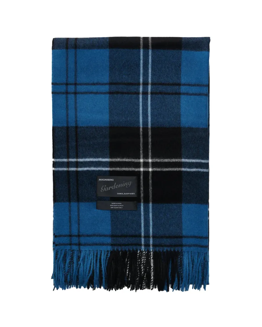 Queen blanket - Volvo blue tartan fra<Magniberg