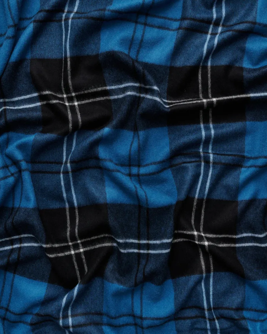 Queen blanket - Volvo blue tartan fra<Magniberg