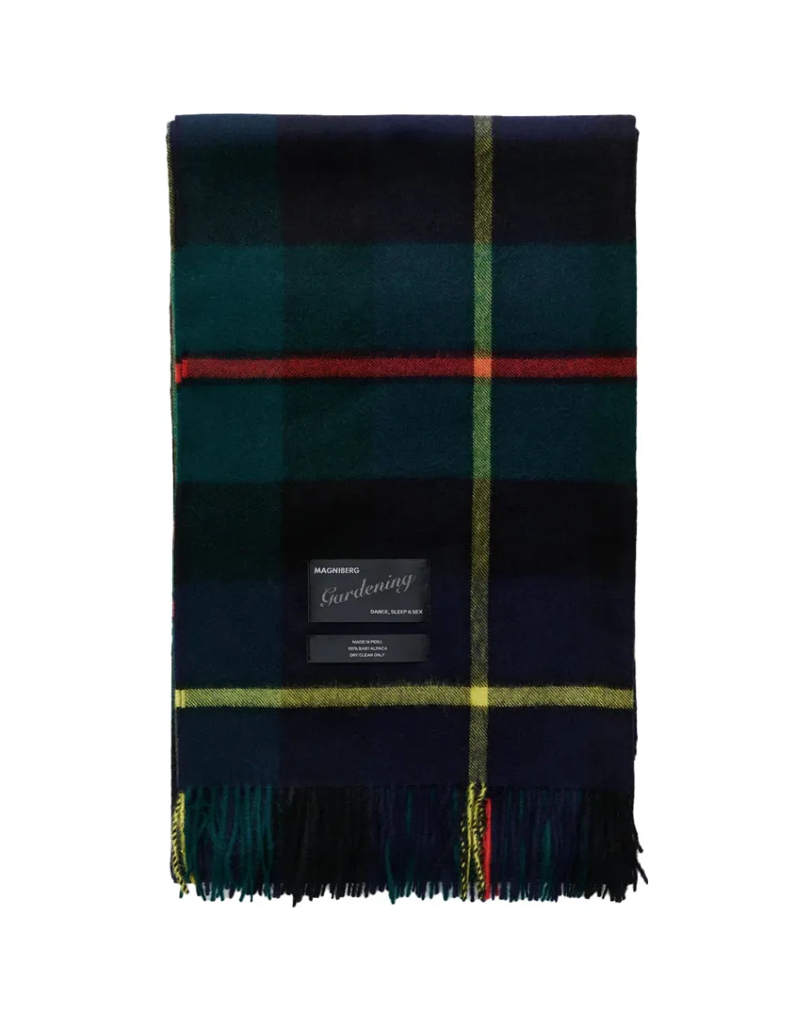 Queen blanket - Volvo blue tartan fra<Magniberg