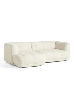 Quilton 2,5 pers. Sofa, Flamiber Cream A5, højre fra<HAY Hot