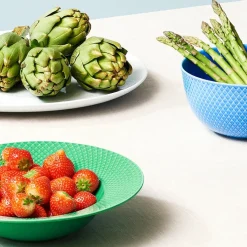 Rhombe dyb tallerken, grøn Ø24,5 cm fra<Lyngby Porcelæn