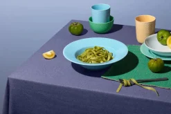 Rhombe dyb tallerken, turkis Ø24,5 cm fra<Lyngby Porcelæn Online